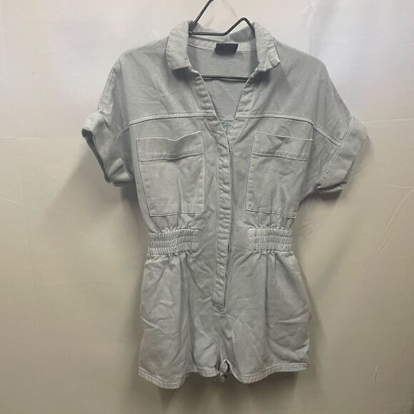 Denim Shorts Romper Jumpsuit - Picture 2 of 6